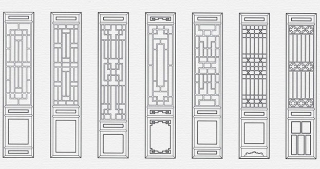 贞丰常用中式仿古花窗图案隔断设计图